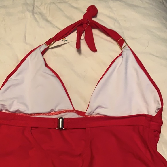 Women’s red halter tankini - Picture 5 of 8